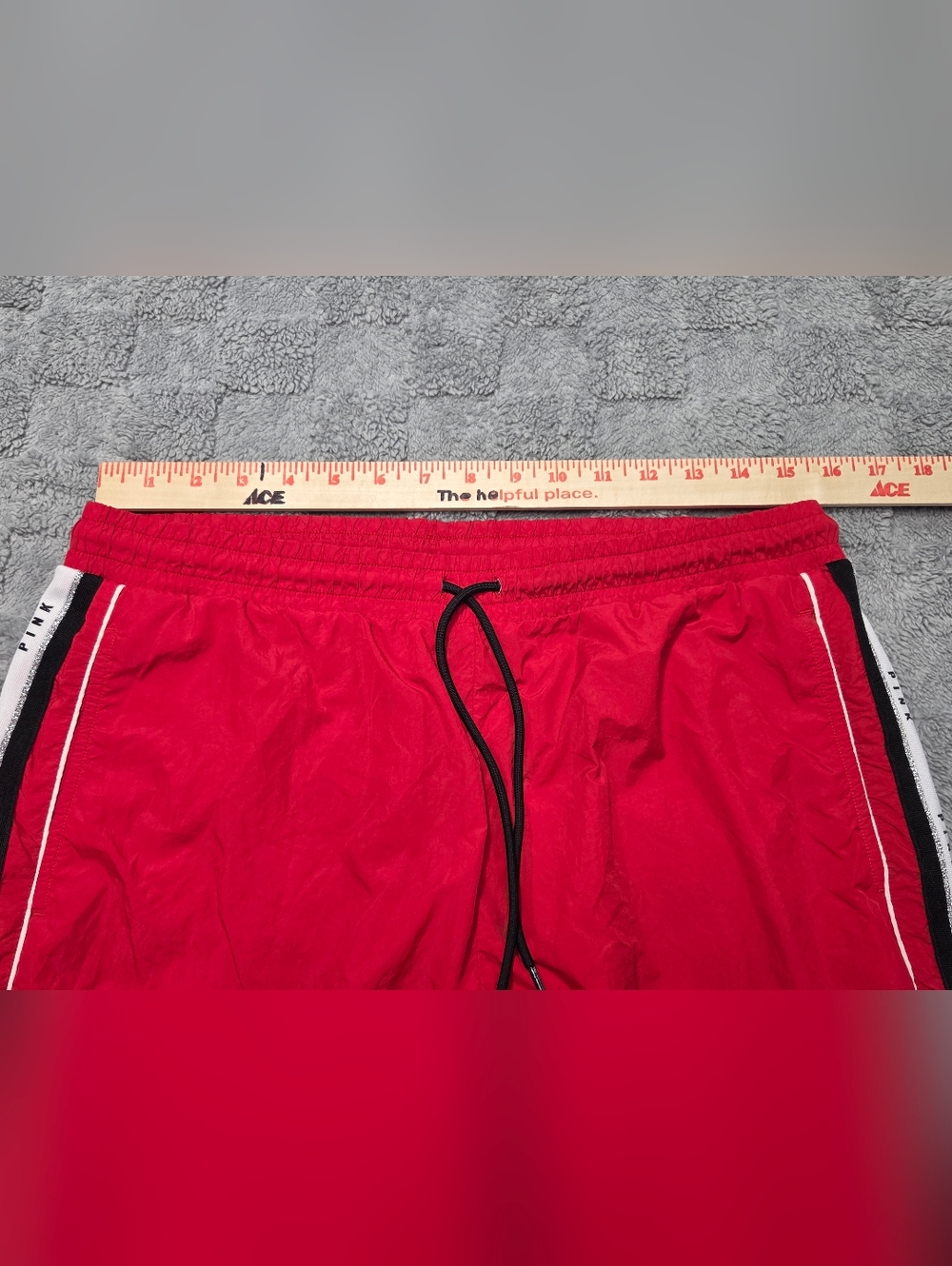 PINK Women Activewear Pants Large Red Jogger Windbreaker Victoria's Secret - Picture 4 of 11